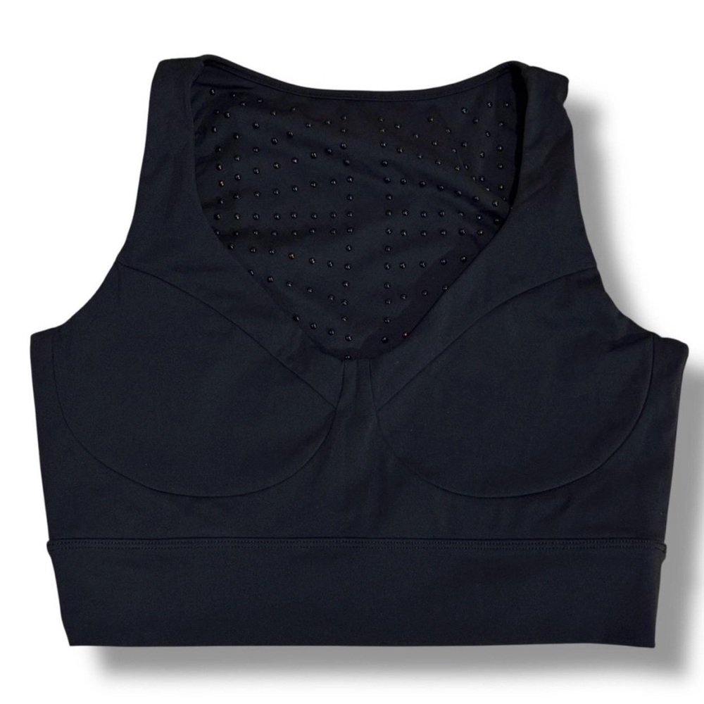 Élastique Le Divine Microperle Beads Lymphatic Sports Bra sz  L Black